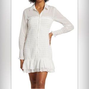 VERONICA BEARD
Kelsey Smocked Cotton Shirt Dress Size 12
